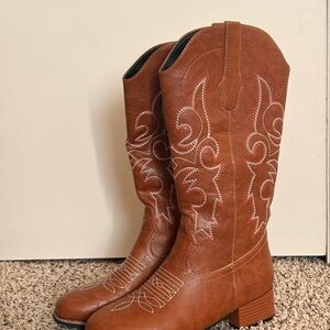 Brown Western Embroidered Boots